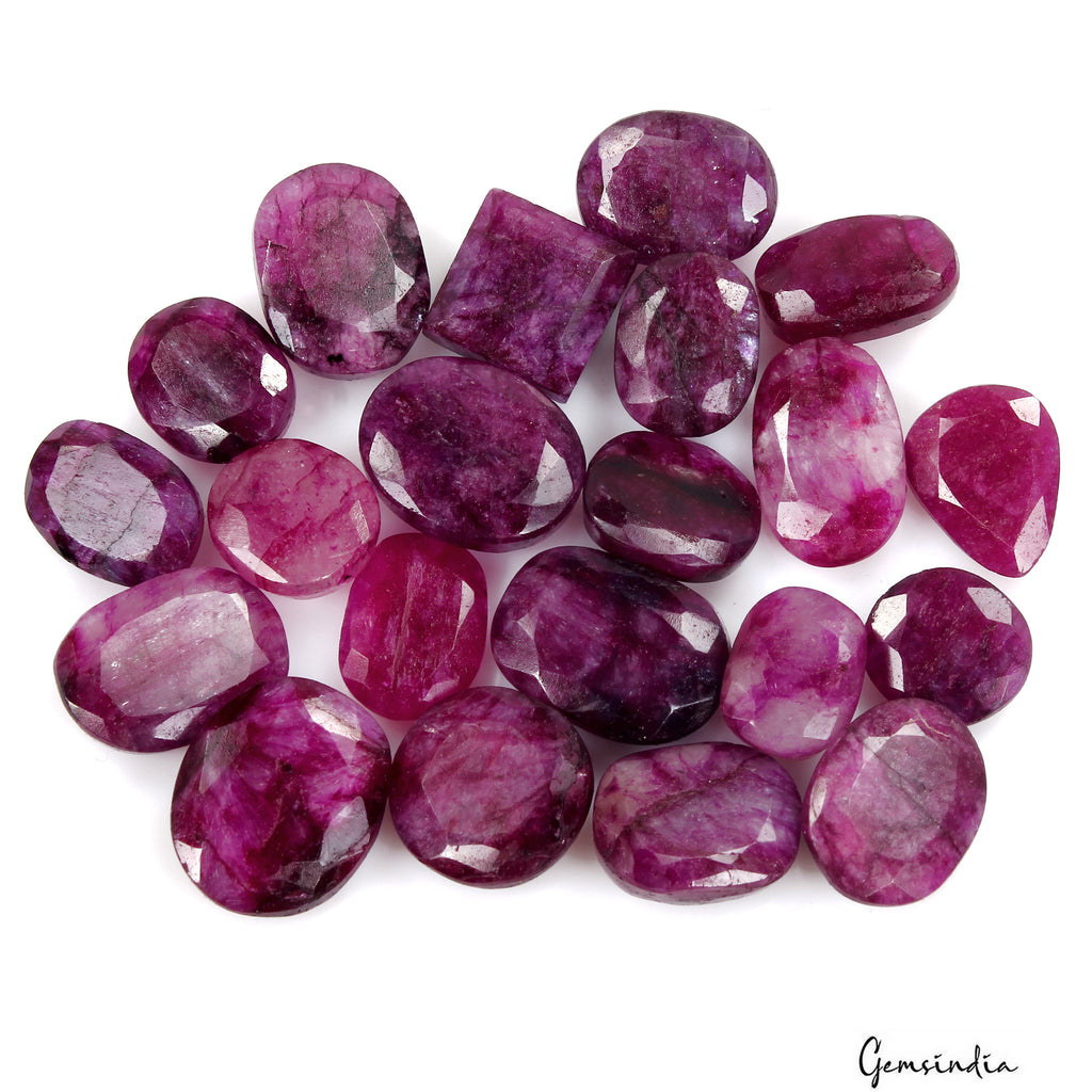 Bixbite Lot, Loose Gemstone, Color Enhanced, Pink — 21 Pieces, 12mm to 18mm, 220 Ct