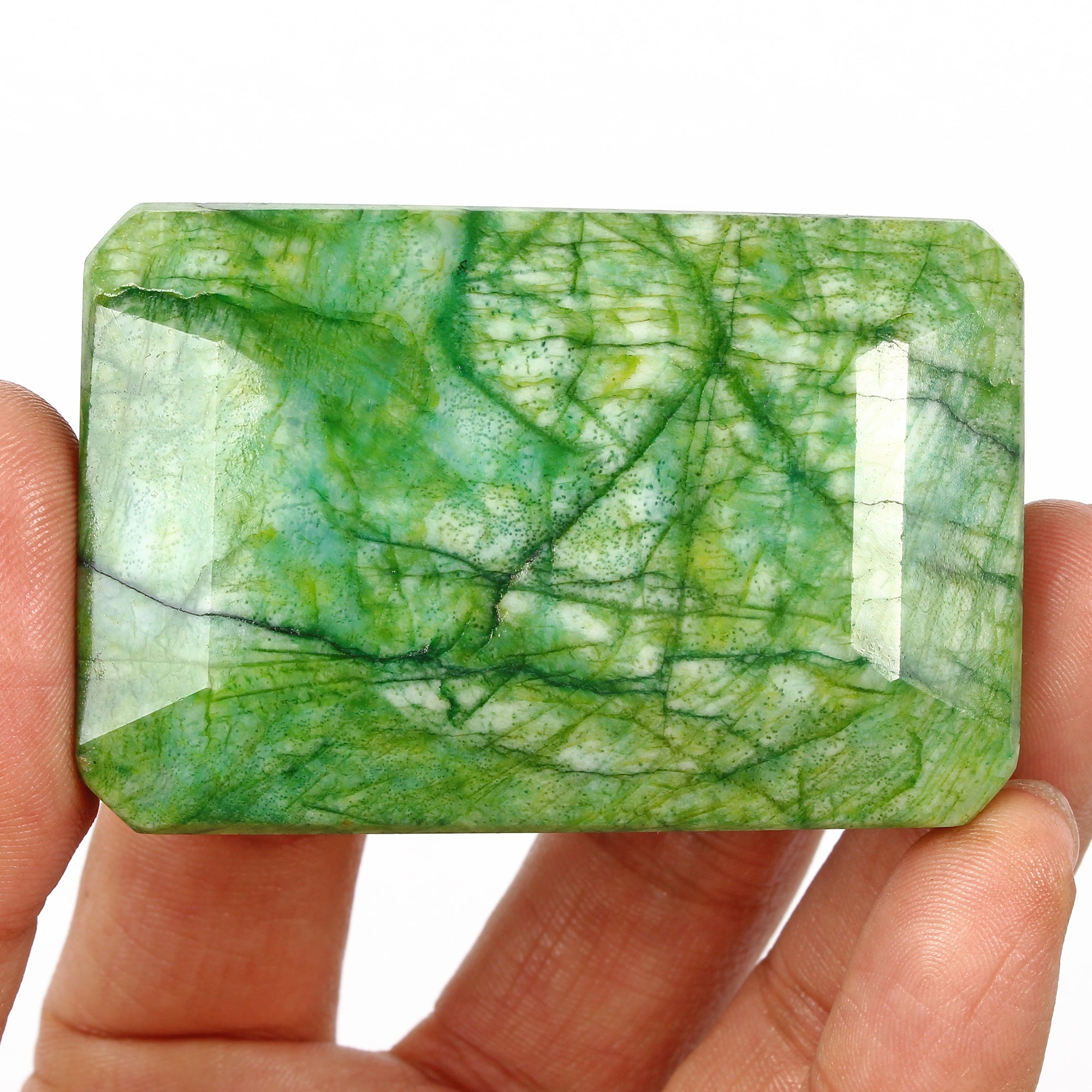 Certified 760 Ct Natural Brazilian Green Emerald Octagon Cut Huge Loose Gemstone