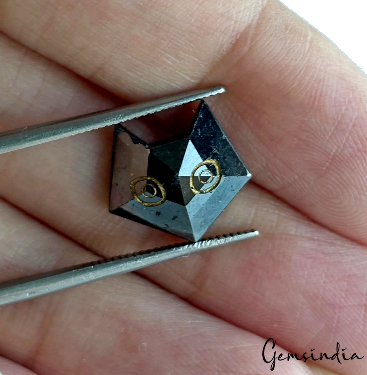 Black Diamond Loose Gemstone, Color Enhanced — 12x12x4 mm, 4.2 Ct, Tanzania