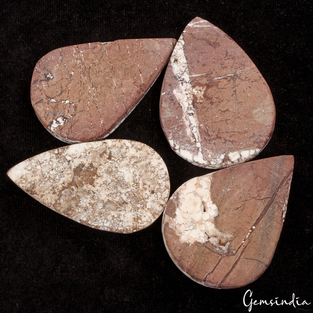 580 Ct/4 Pc Natural Untreated Nevada White Buffalo Turquoise Loose Gemstones Lot