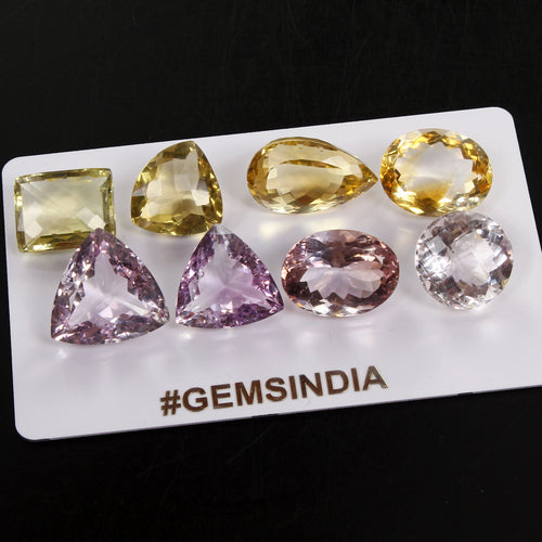 Amethyst Loose Gemstone, Untreated, Purple & Yellow — 15mm to 21mm, 113.70 Ct, Brazil