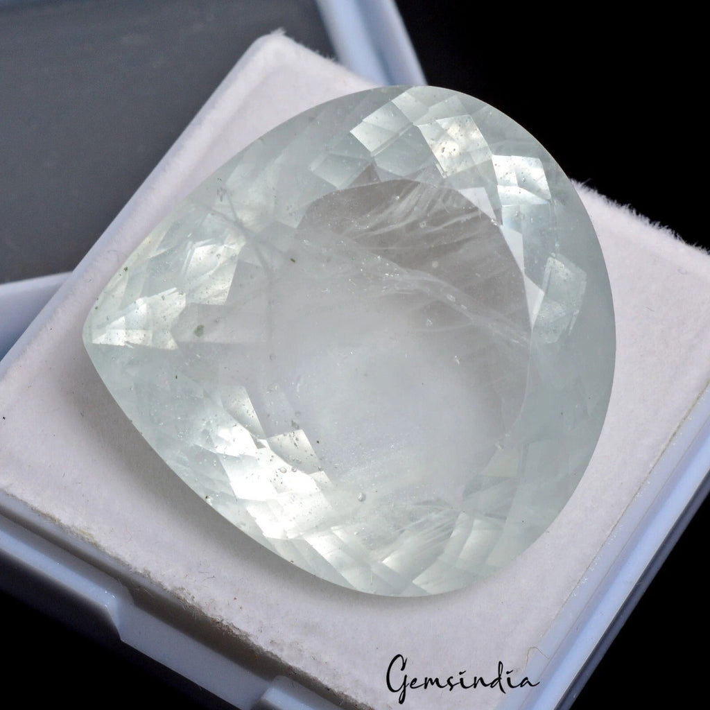 75.70 Ct Natural Aquamarine 32mm*30mm Pear Cut Unheated Huge Certified Gemstone