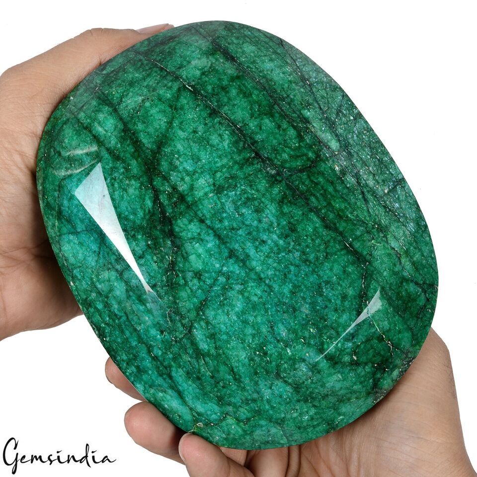 Emerald Loose Gemstone, Color Enhanced, Green — 6.3x4.9x4.8 Inch, 18000 Ct (3.6 Kg), Brazil