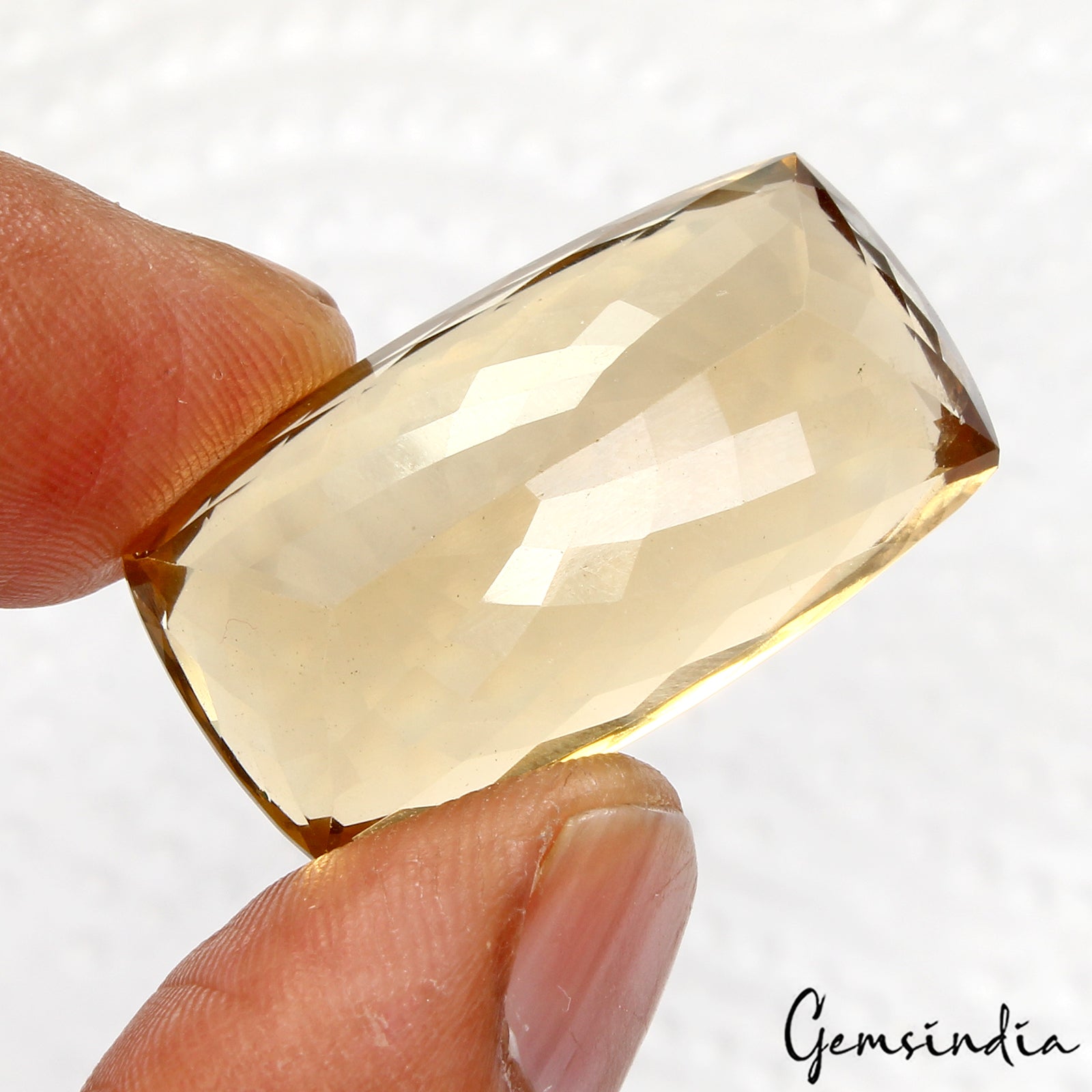 VVS 40.50 Ct Natural Citrine Golden Yellow Cushion Cut Loose Gemstone, Brazil