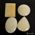 420 Cts/4 Pcs Natural Untreated Yellow Quartz Mix Cab Loose Gems Lot For Jewelry