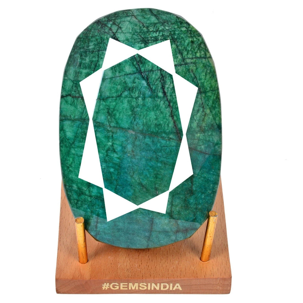 Green Emerald (Beryl) Certified, 3020 Ct Natural Oval Cut Loose Large Gemstone