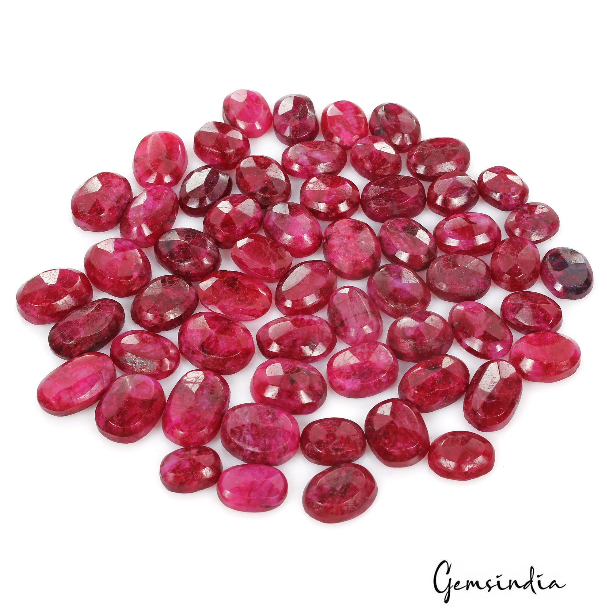 570 Ct Natural Red Pink Beryl Oval Faceted Loose Wholesale Gemstone Lot 58 Pcs