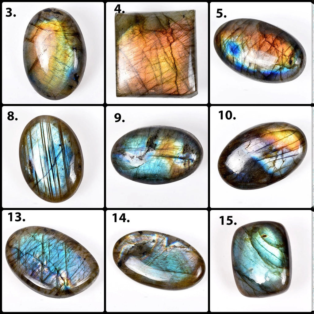 Labradorite Lot, Cabochon, Untreated — 20 Pieces, 21mm to 44mm, 770 Ct