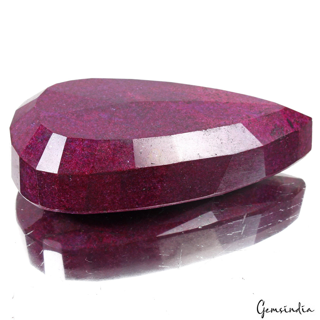 Large Natural Pear Cut Red Ruby 1750 Ct. Faceted Loose Gemstone ~103*52*29mm