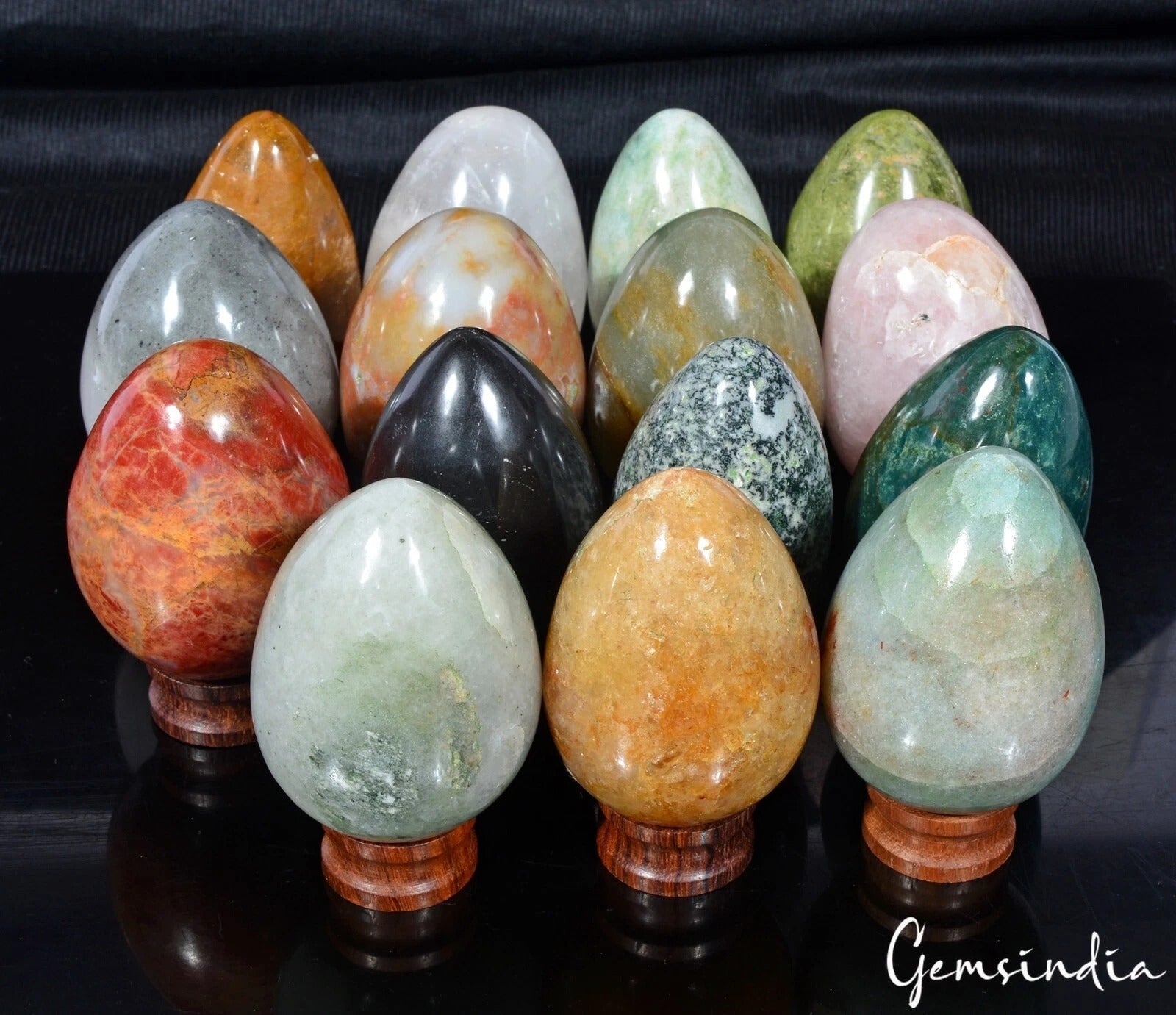2.7 Kg Natural Untreated Multi Gemstone Egg Healing Crystal Mineral Gems Lot 15P