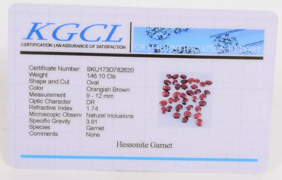 Certified 146 Ct/37 Pcs Natural Untreated Ceylon Hessonite Garnet Oval Rare Gems