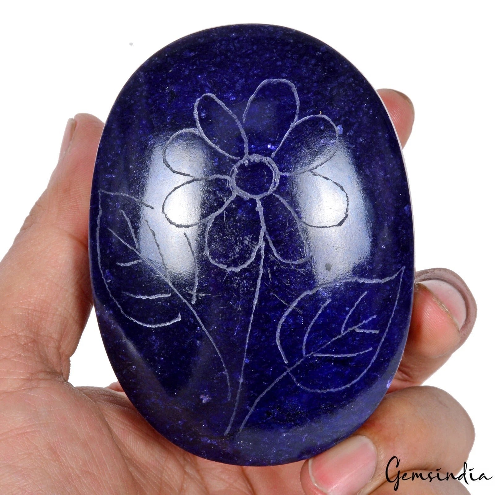 2450 Ct Natural Royal Blue Sapphire Oval Carving Huge Earth Mined Loose Gemstone