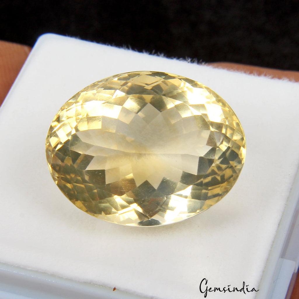 VVS 34.40 Ct Natural Lemon Quartz Citrine Pendant Size Loose Certified Gemstone