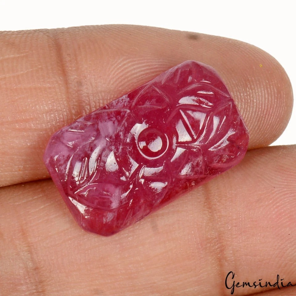 IGL&I Certified 22.90Ct Natural Red Ruby Cushion Carved Precious Gem For Jewelry
