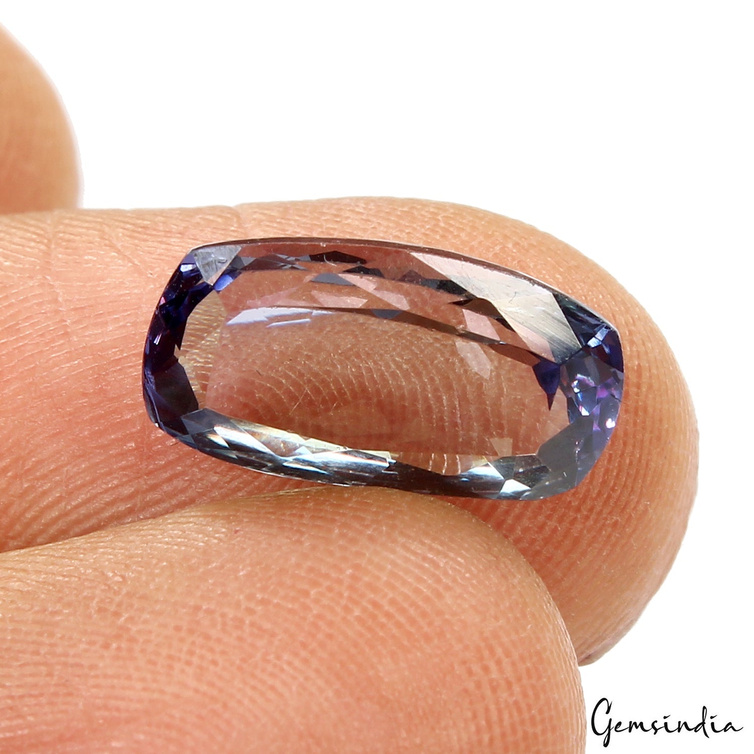 Certified 4.75 Cts Natural Tanzanite Loose Gem Cushion Cut AAA+ Blue Purple VVS