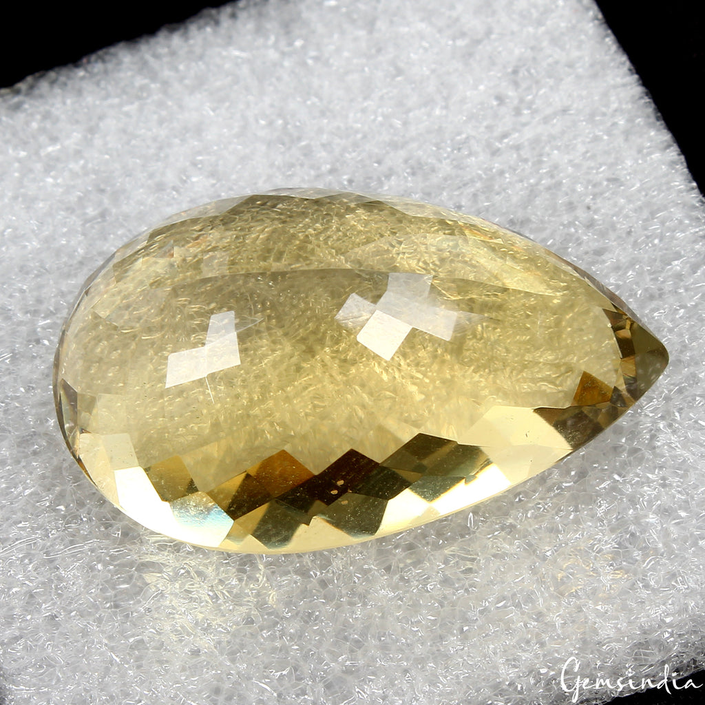 Citrine Loose Gemstone, Pear Cut, Untreated — 31x21x14 mm, 57.20 Ct, Brazil