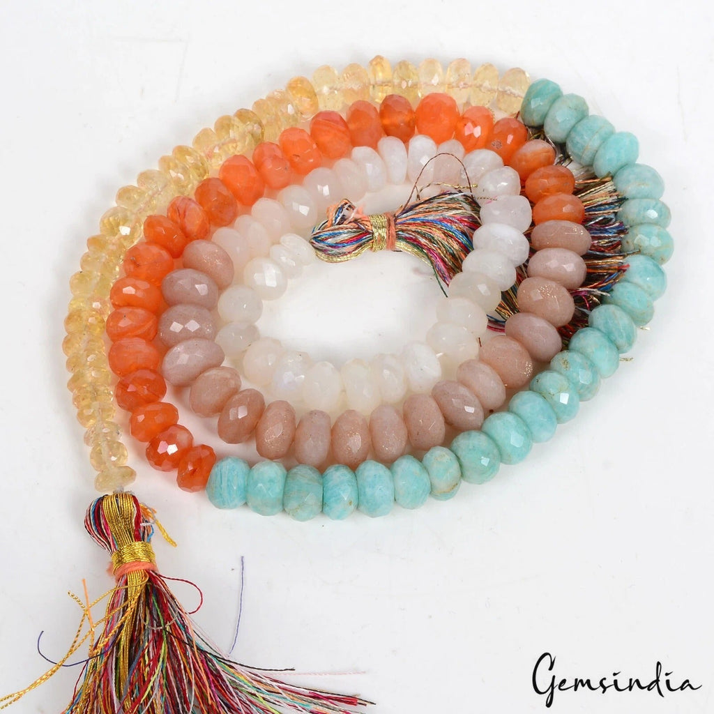 360 Cts Natural Multi Color Gems Round Cut Drilled Bead Handmade 25" Long Strand