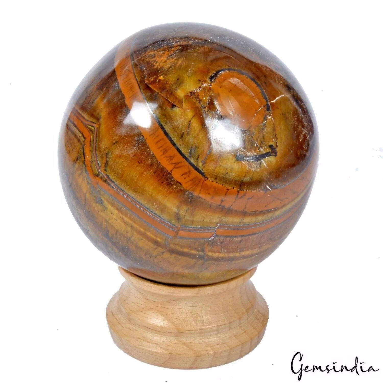 3000 Ct Natural Untreated Tiger Eye Healing Crystal Mineral Ball Gems With Stand