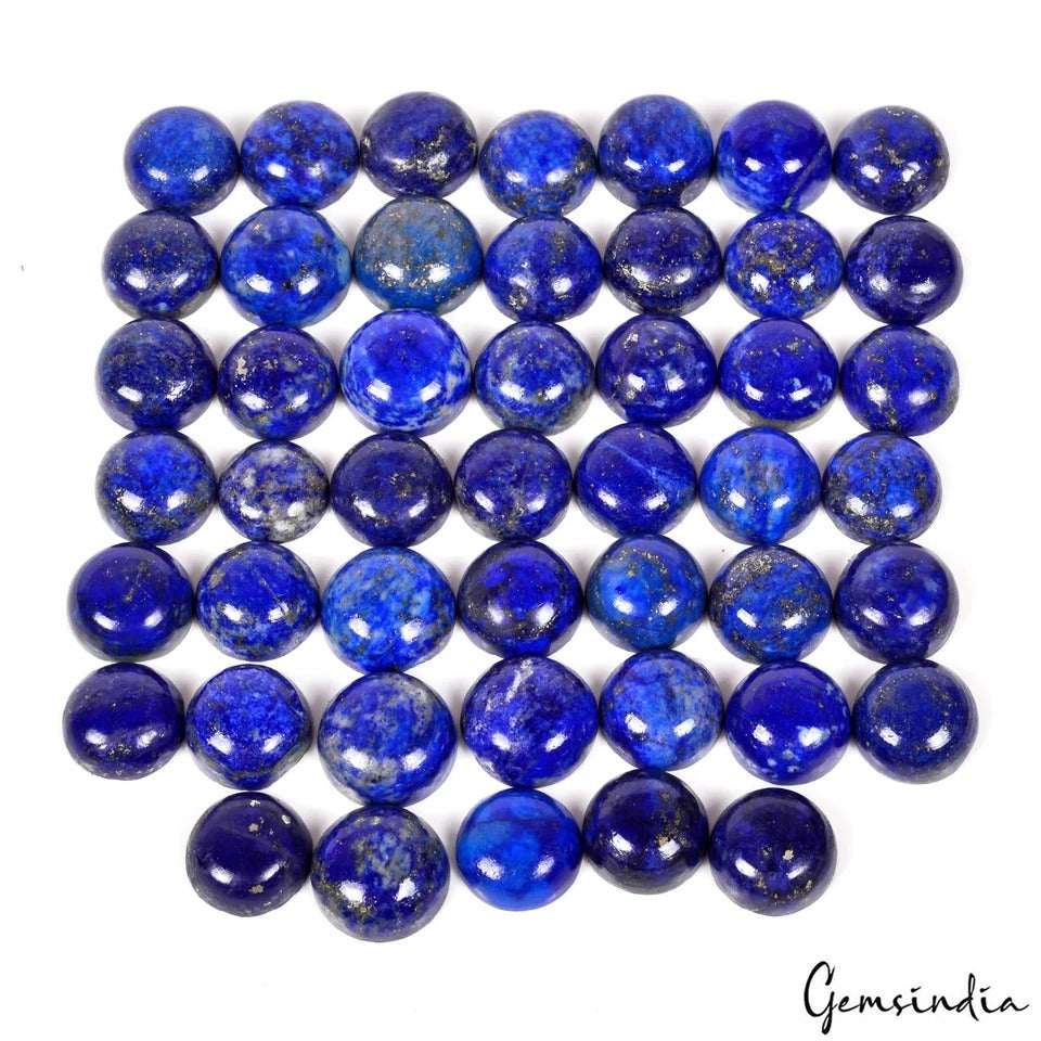 Lapis Lazuli Lot, Cabochon, oval cut, Color Enhanced — 49 Pieces, 10mm to 11mm, 260 Ct, Afghanistan