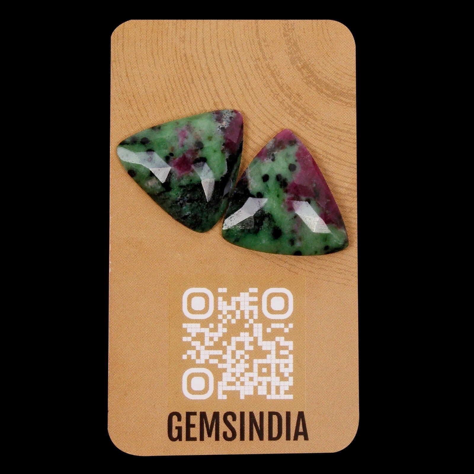 51.20 Ct Natural Untreated Ruby In Zoisite Trillion Checker Cut Loose Gems Pair