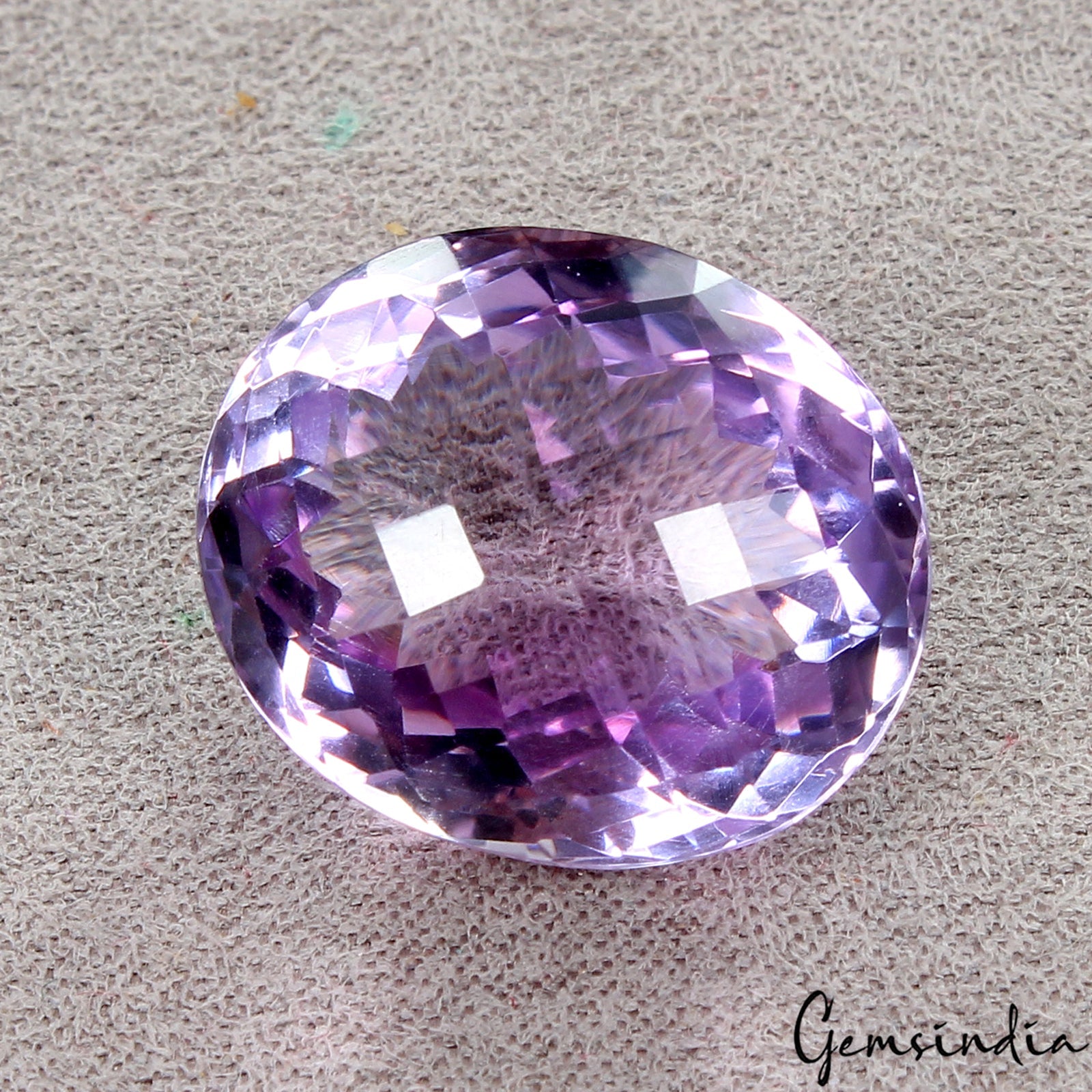 Huge 28.60 Cts. Natural Rich Purple Amethyst Oval Checker Cut Eye Clean Gemstone