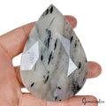 Rutilated Quartz Loose Gemstone, Pear Cut, Untreated — 85x59x23 mm, 880 Ct, Madagascar