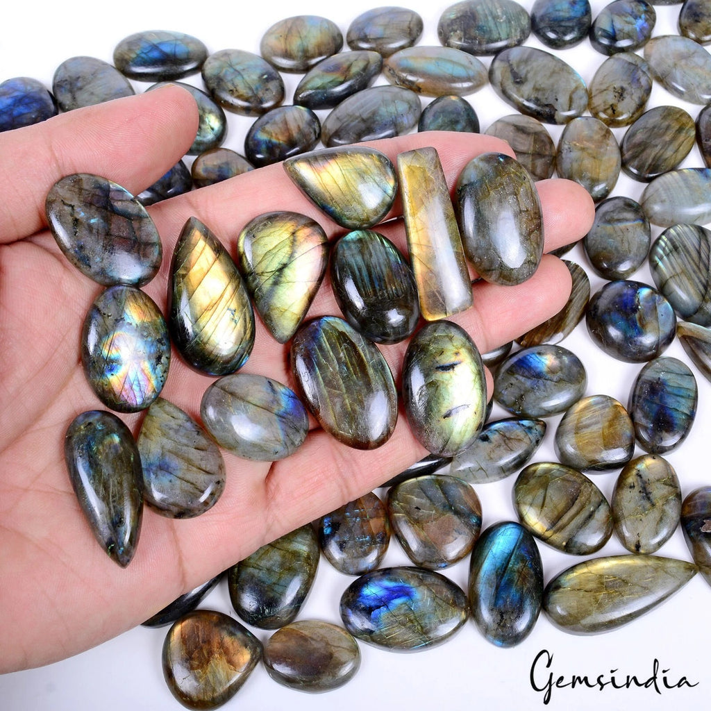 Labradorite Lot, Cabochon, Untreated — 92 Pieces, 20mm to 37mm, 2500 Ct