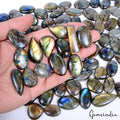 Labradorite Lot, Cabochon, Untreated — 92 Pieces, 20mm to 37mm, 2500 Ct