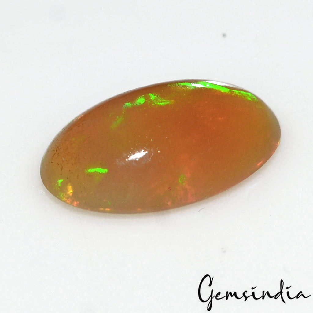 Certified 1.60 Cts Natural Untreated Welo Fire Ethiopian Opal Oval Cab Loose Gem