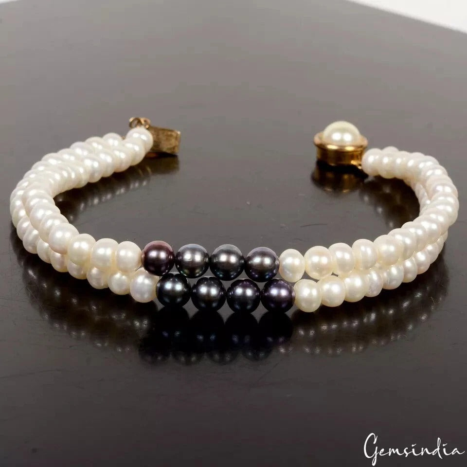 Pearl Bracelet, White — 8", 91.60 Ct, India