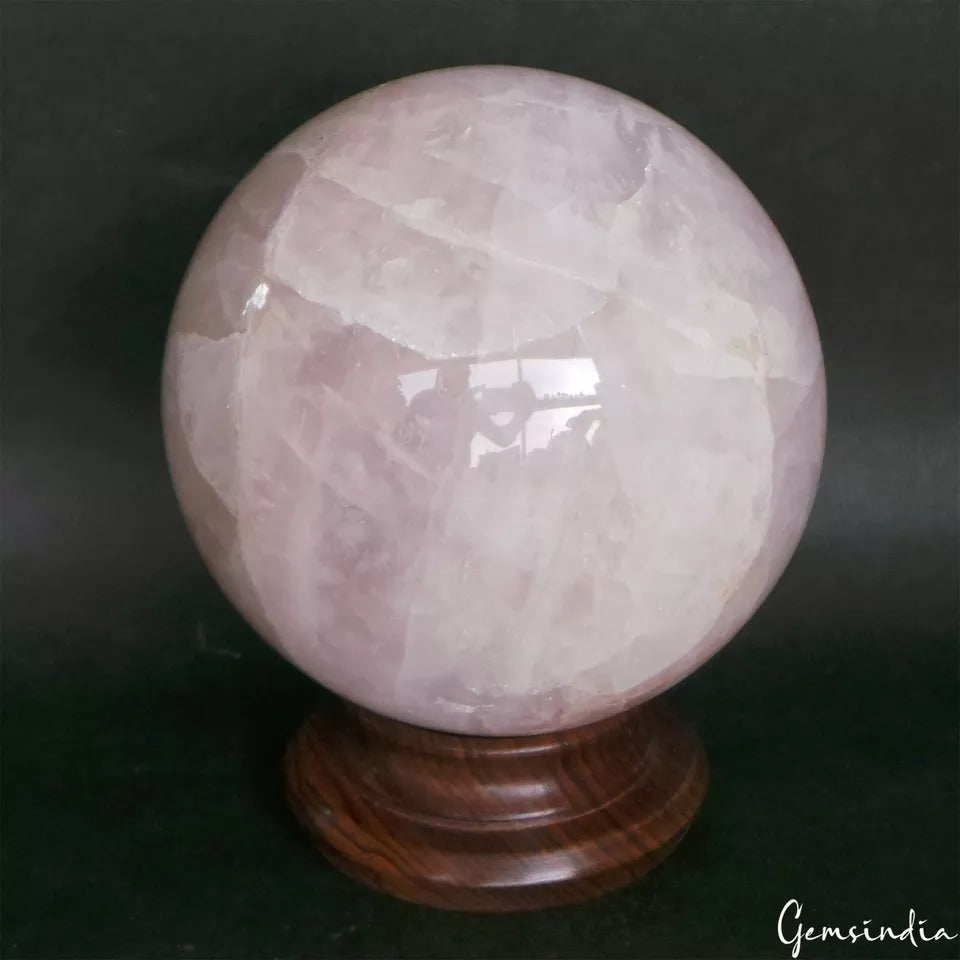 4.4Kg Natural Untreated Pink Rose Quartz Huge Gem Sphere Crystal Healing Mineral