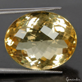 27.40 Ct Natural Untreated Yellow Citrine Oval Checker Cut Jewelry King Gemstone