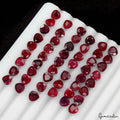 60.50 Ct Natural Ruby Pear Faceted Certified Loose Gems Lot 50 Pcs For Jewelry