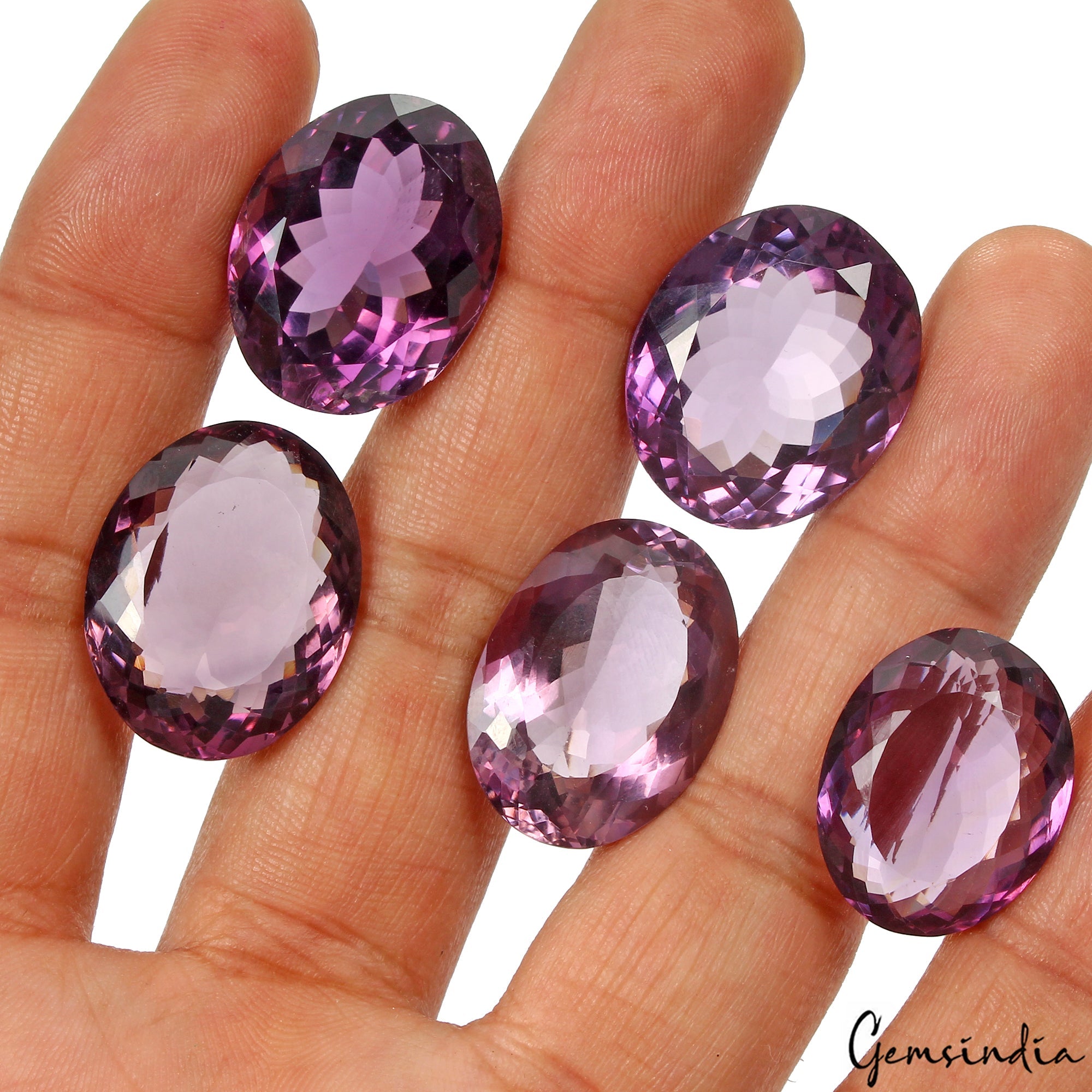 143.80 Ct 5pcs Lot VVS Oval Natural Purple Amethyst - Unheated Brazil Gemstones