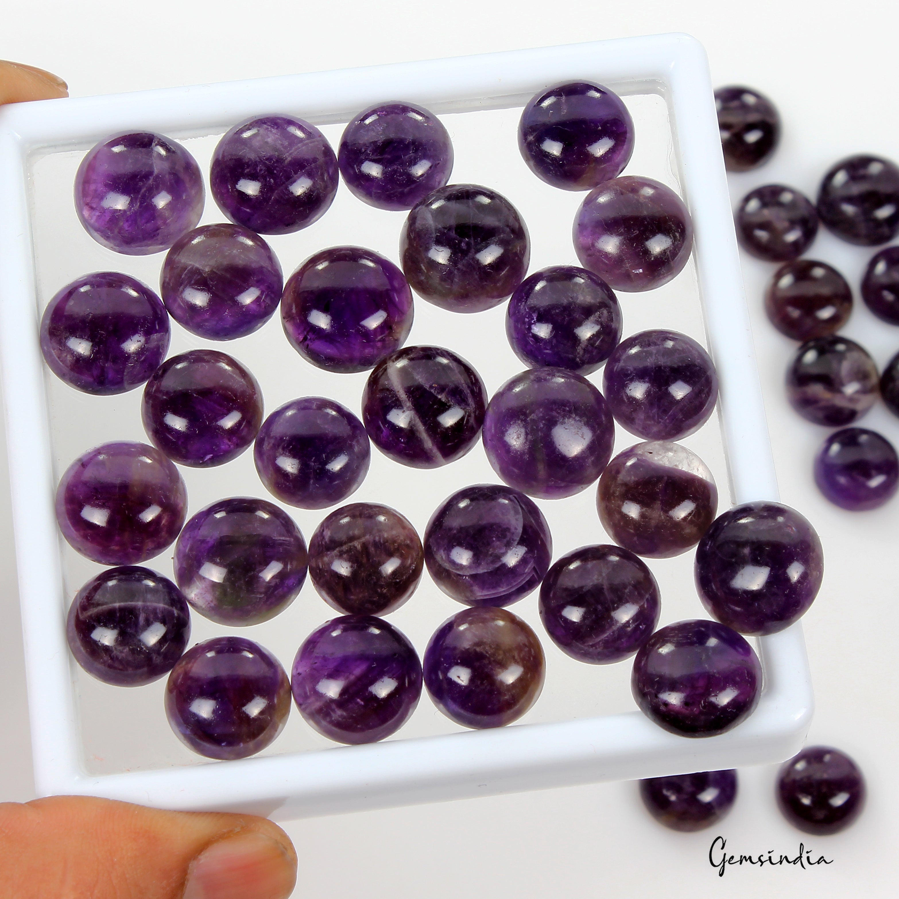 460 Ct Natural Dark Purple Amethyst Round Cab 13-16mm Loose Untreated Gems~40 Pc