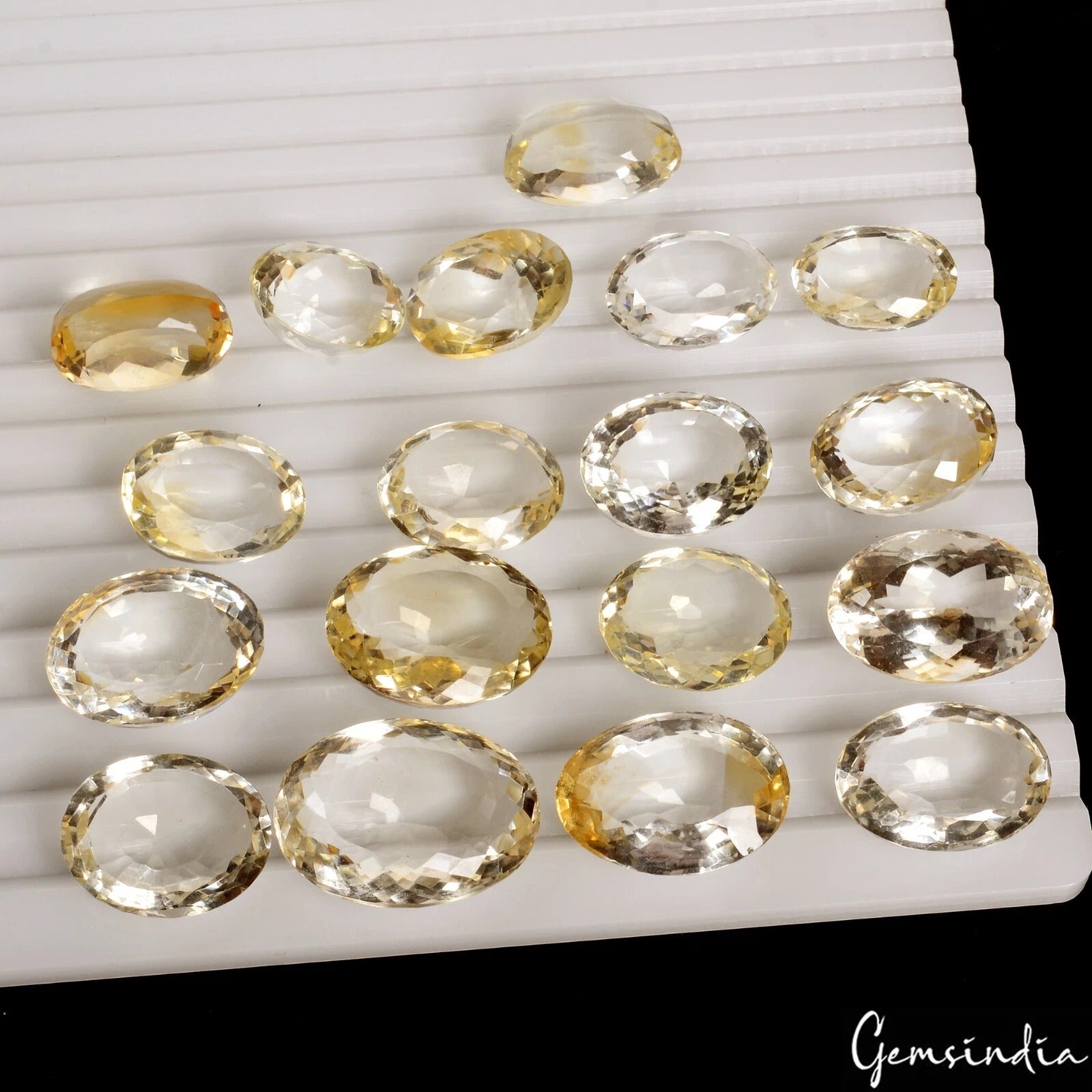 Certified 350 Ct/18 Pcs Natural Brazilian Untreated Citrine Oval Gem For Jewelry