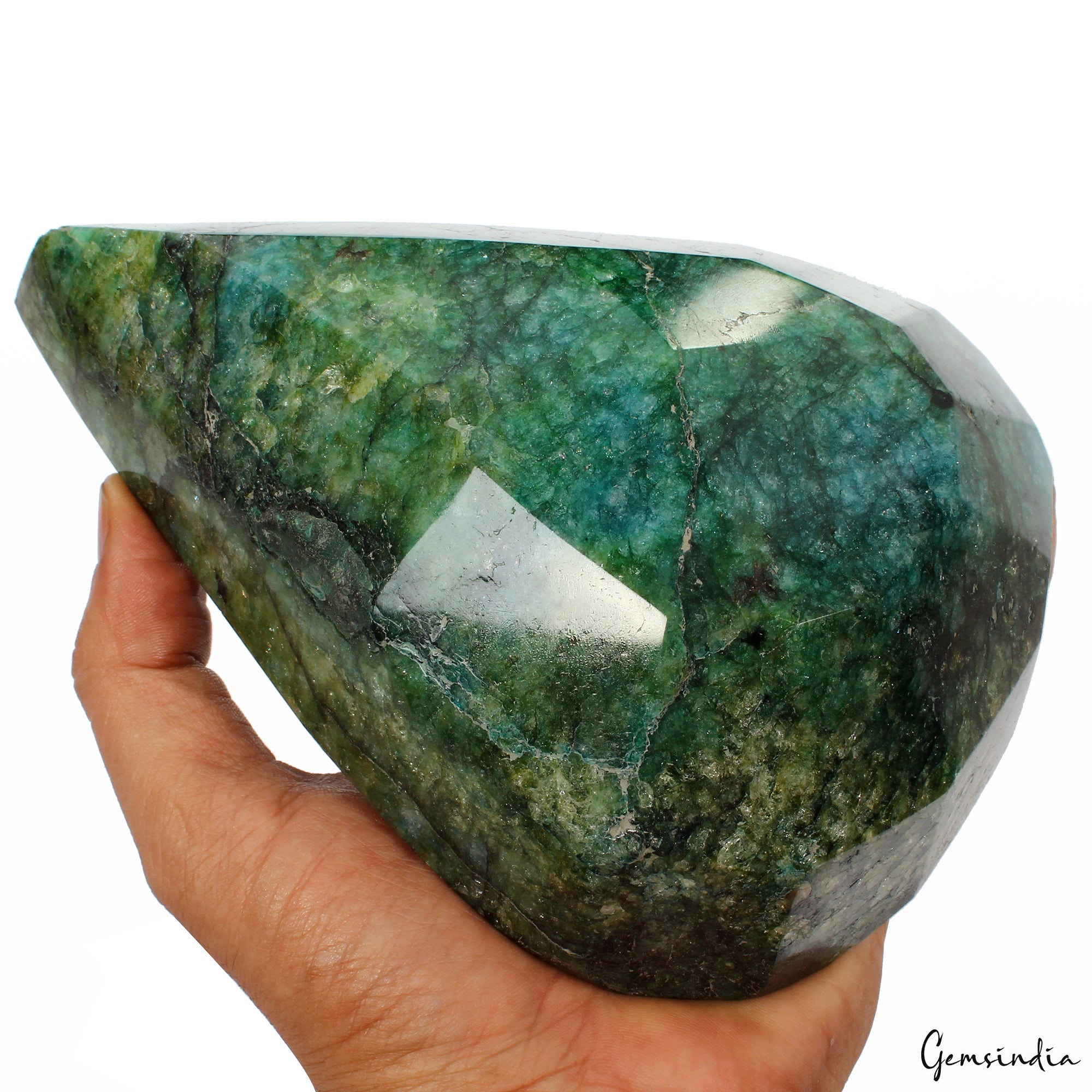 Huge 1.78 Kilo Natural Brazilian Green Emerald Pear Faceted Museum Size Gemstone