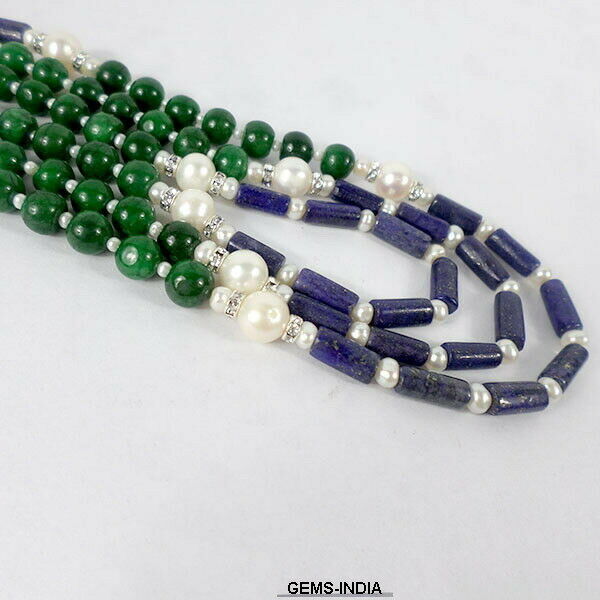 Emerald Jewelry, Blue — 21", Afghanistan