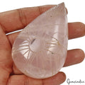 920 Ct Natural Untreated Pink Rose Quartz Pear Carved Loose Huge Earth Mined Gem
