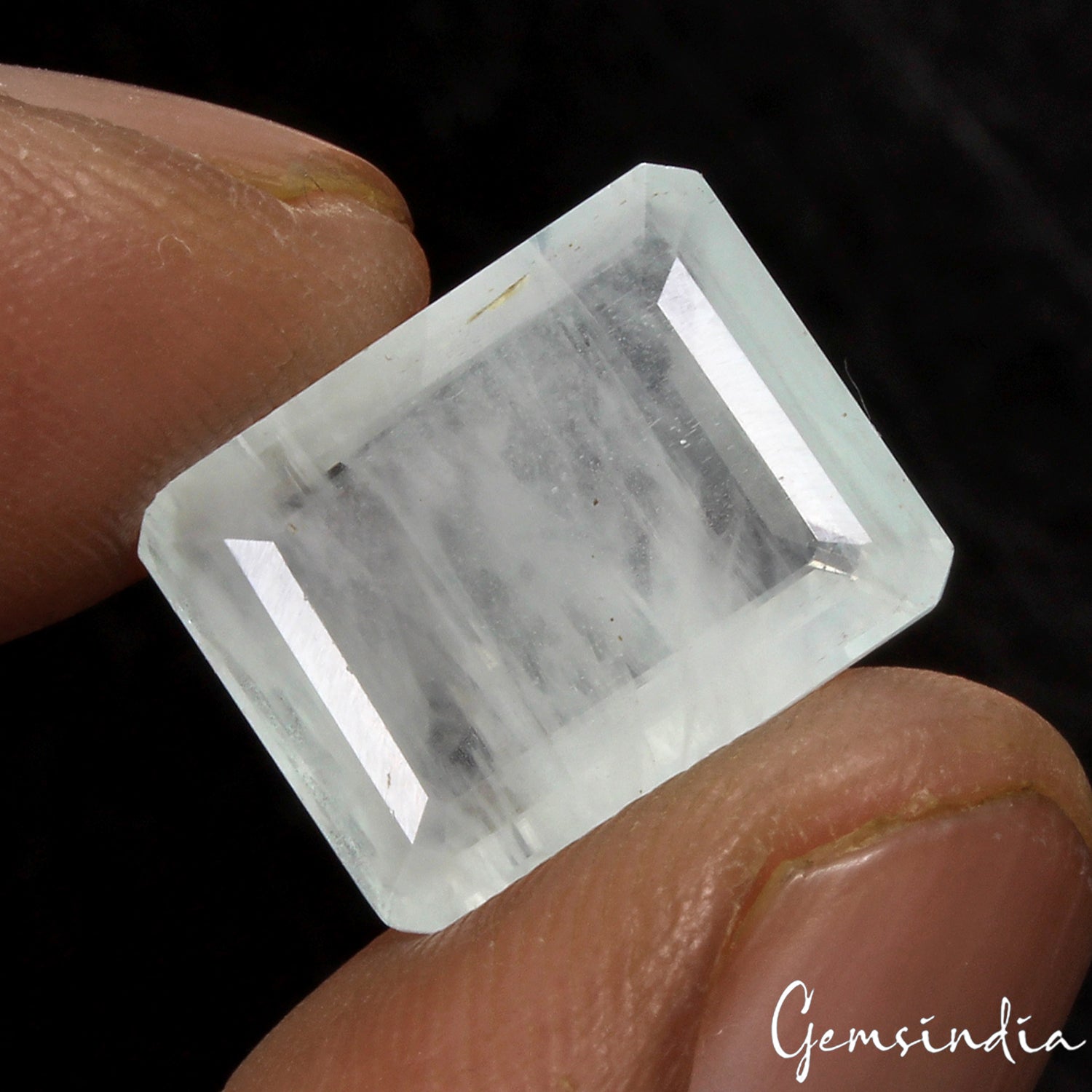 9.20 Cts 15x12mm Octagon Cut Natural Blue Aquamarine - Unheated Brazil Gemstone