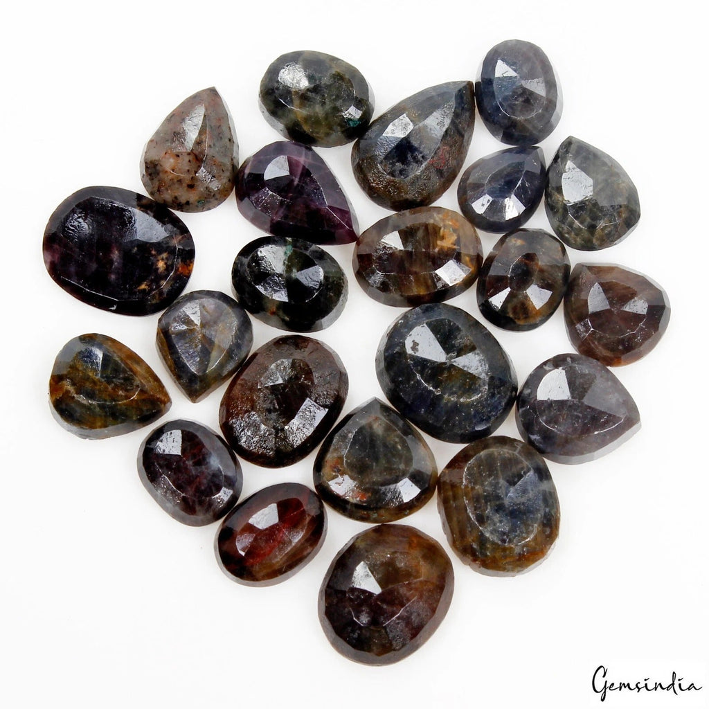 Natural Untreated Dark Brown Sapphire Mix Faceted 22 Pc Loose Gems Lot 260.00 Ct