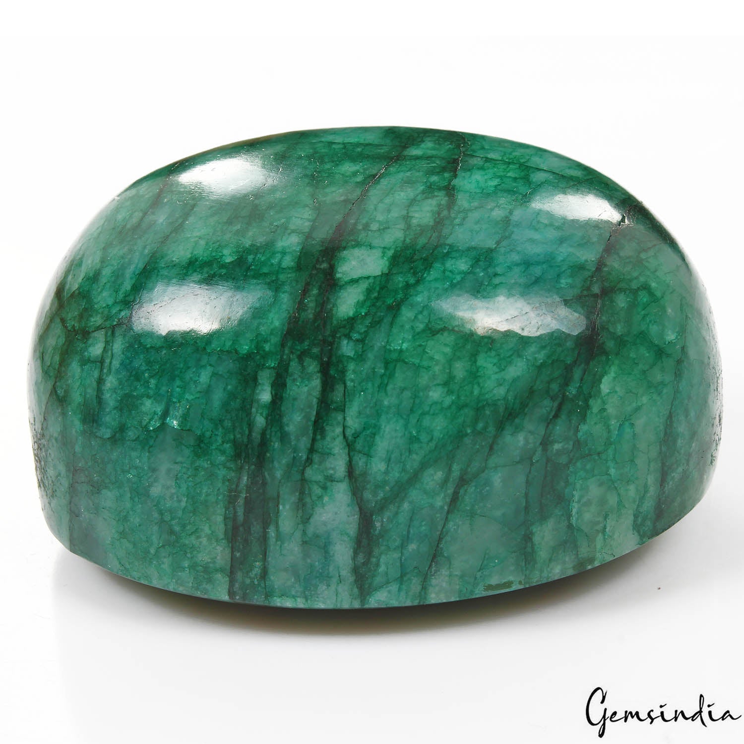 Emerald Cabochon, Color Enhanced, Green — 78x61x44 mm, 2170 Ct, Brazil