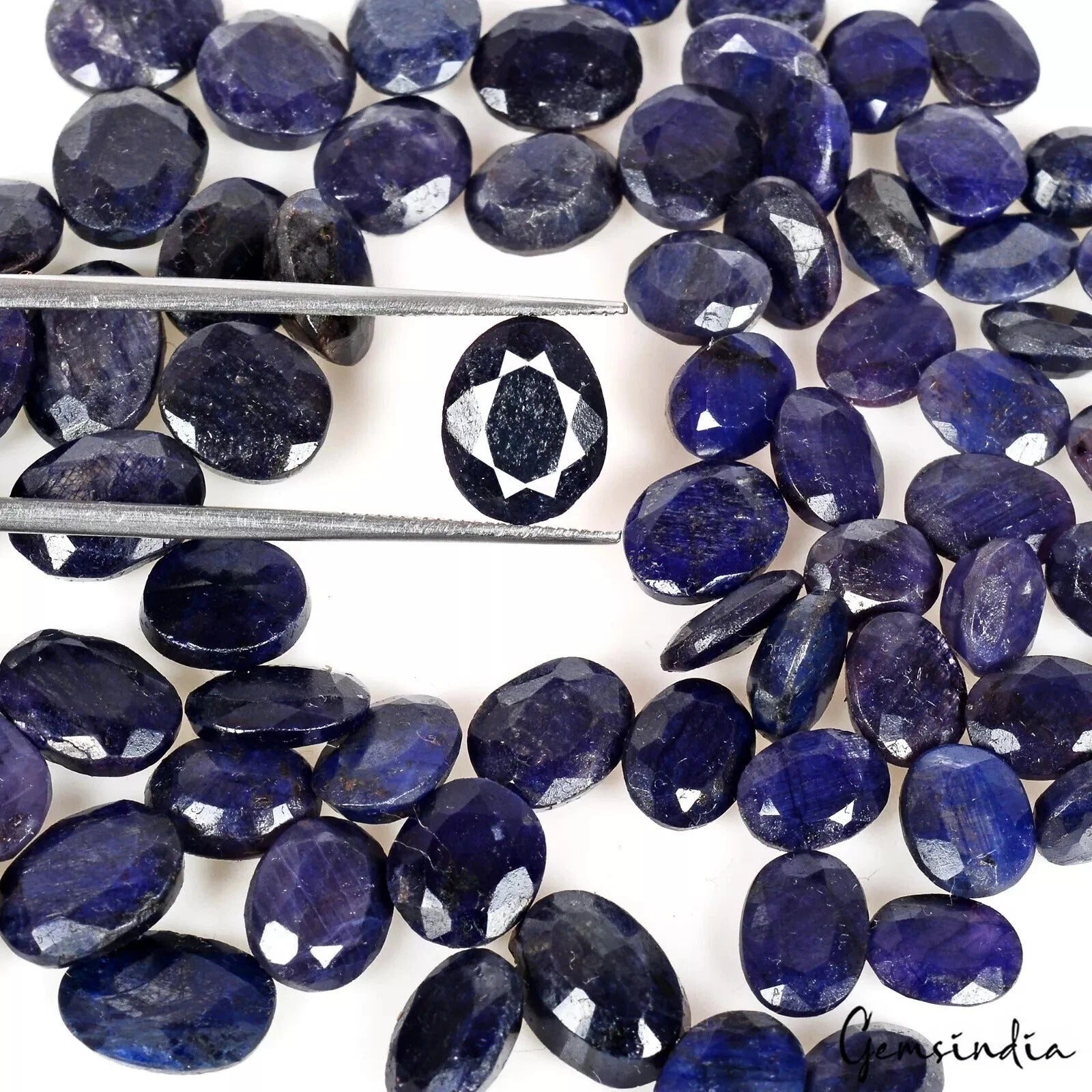 200.00 Ct Natural Blue Sapphire Oval Cut Faceted Loose Wholesale Gems Lot 78 Pc