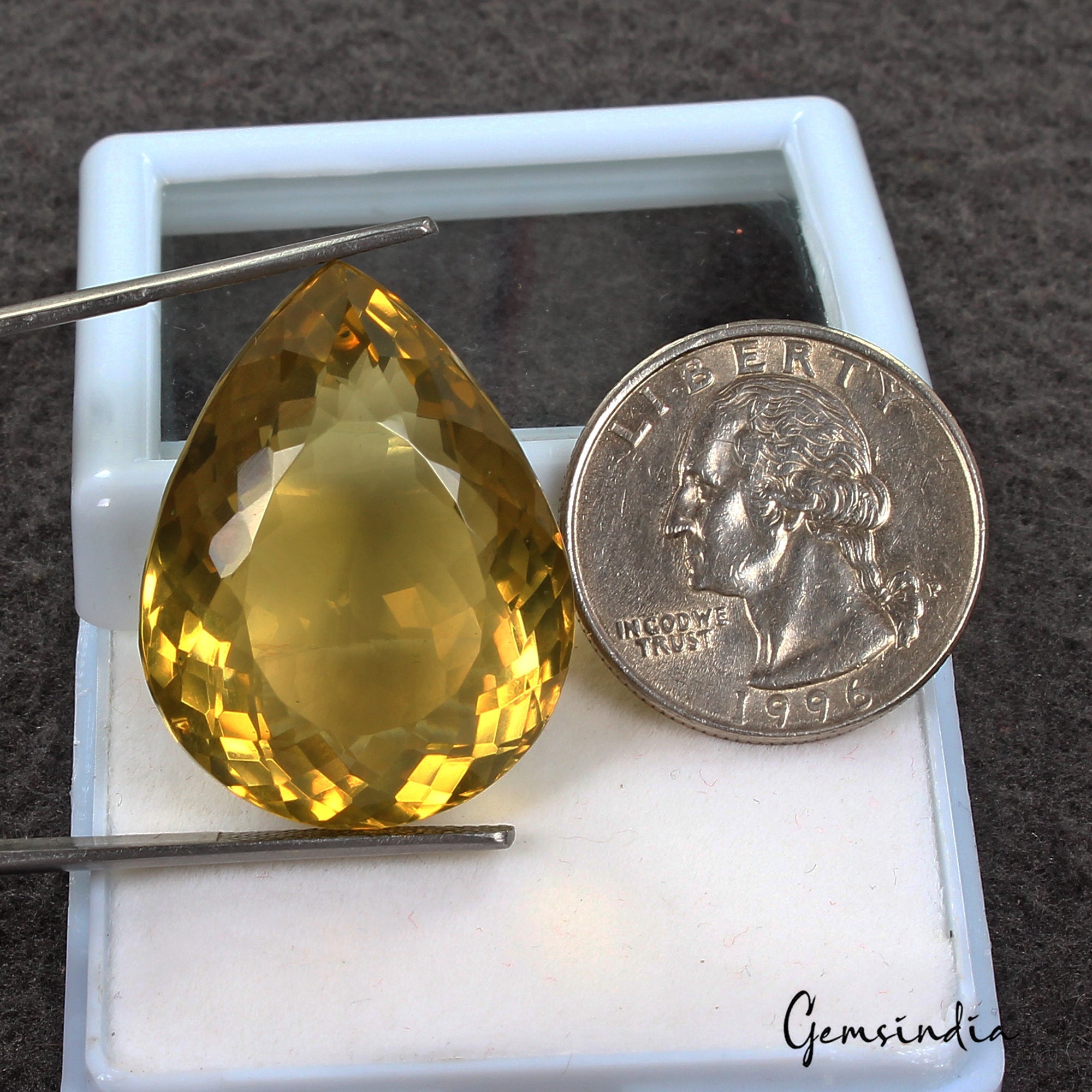 71.60 Ct VVS Natural Citrine AAA Yellow Brown Huge Pear Cut Gemstone 30*23*16mm
