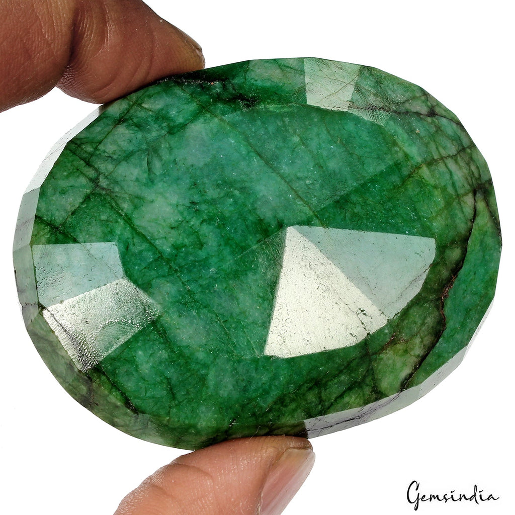 660 Natural Blue Green Zambian Emerald Oval Cut Faceted Earth Mined Huge Gems