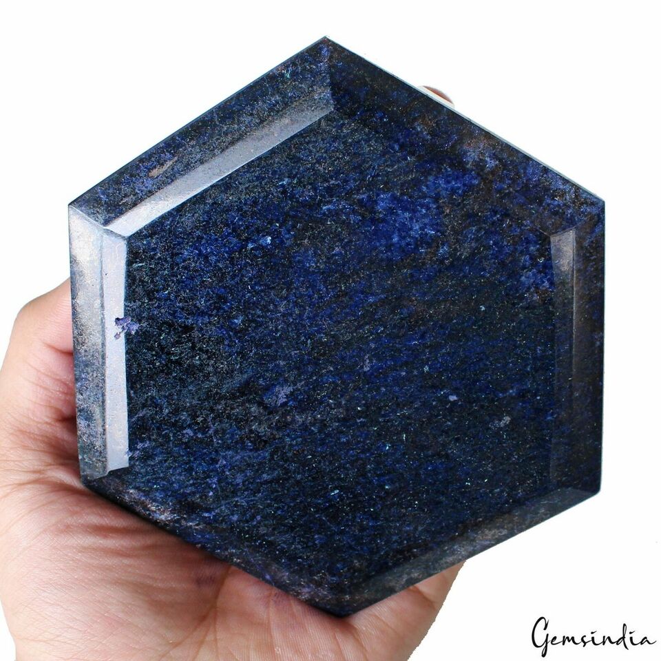 5100 Cts 100% Natural Blue Sapphire Hexagon Cut Gemstone from Madagascar W Stand