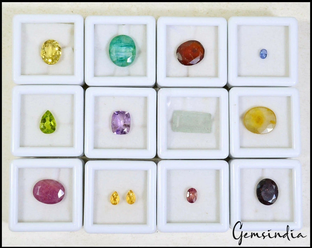 13 Pcs Estate Genuine Semi Precious Loose Jewelers Collection Multi Gemstones