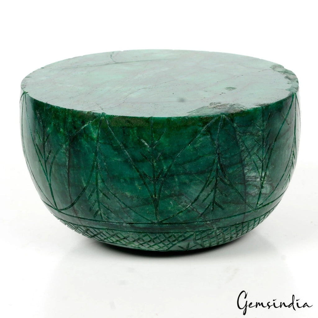 Museum Size 6520 Cts Natural Brazilian Green Emerald Round Carved Certified Gem