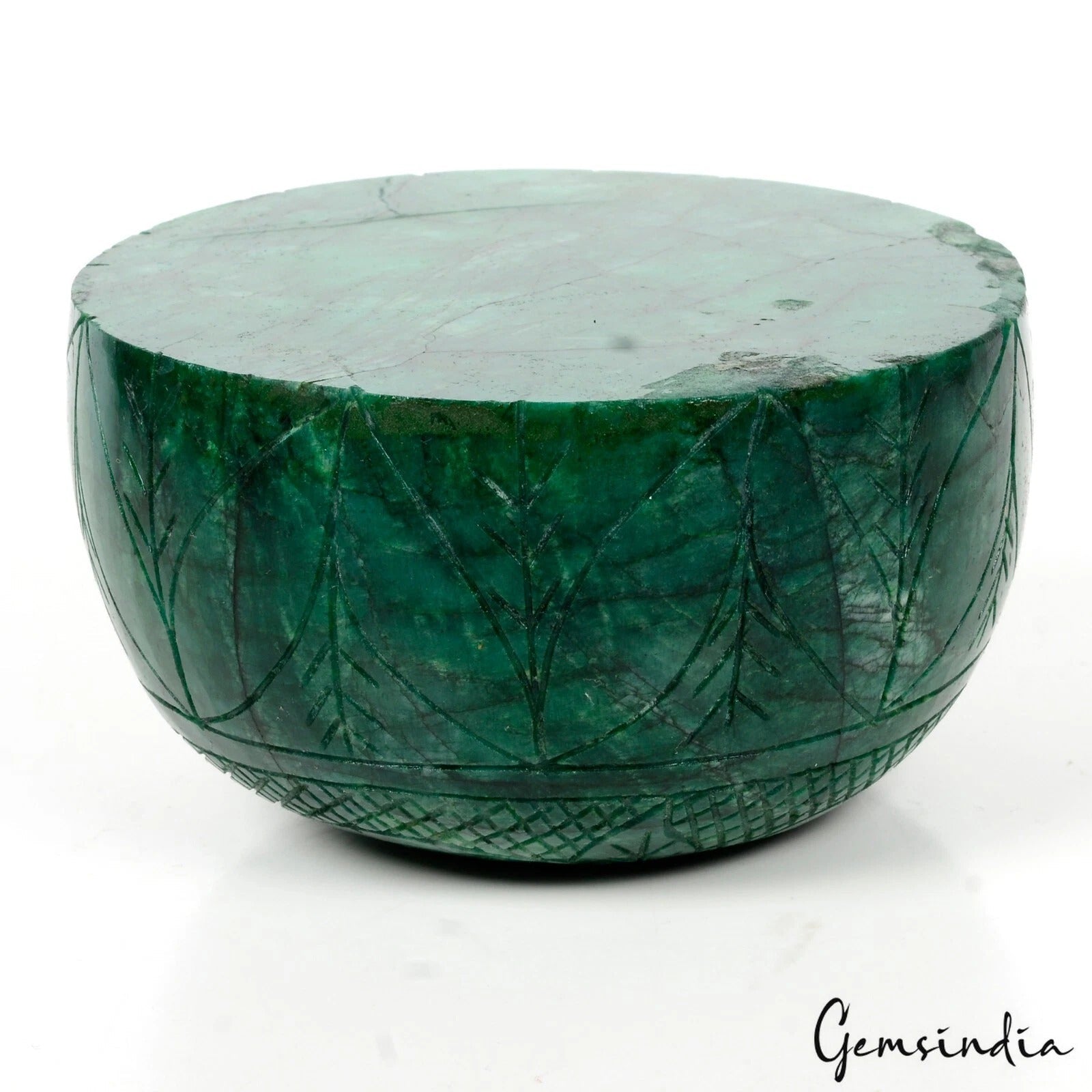 Museum Size 6520 Cts Natural Brazilian Green Emerald Round Carved Certified Gem