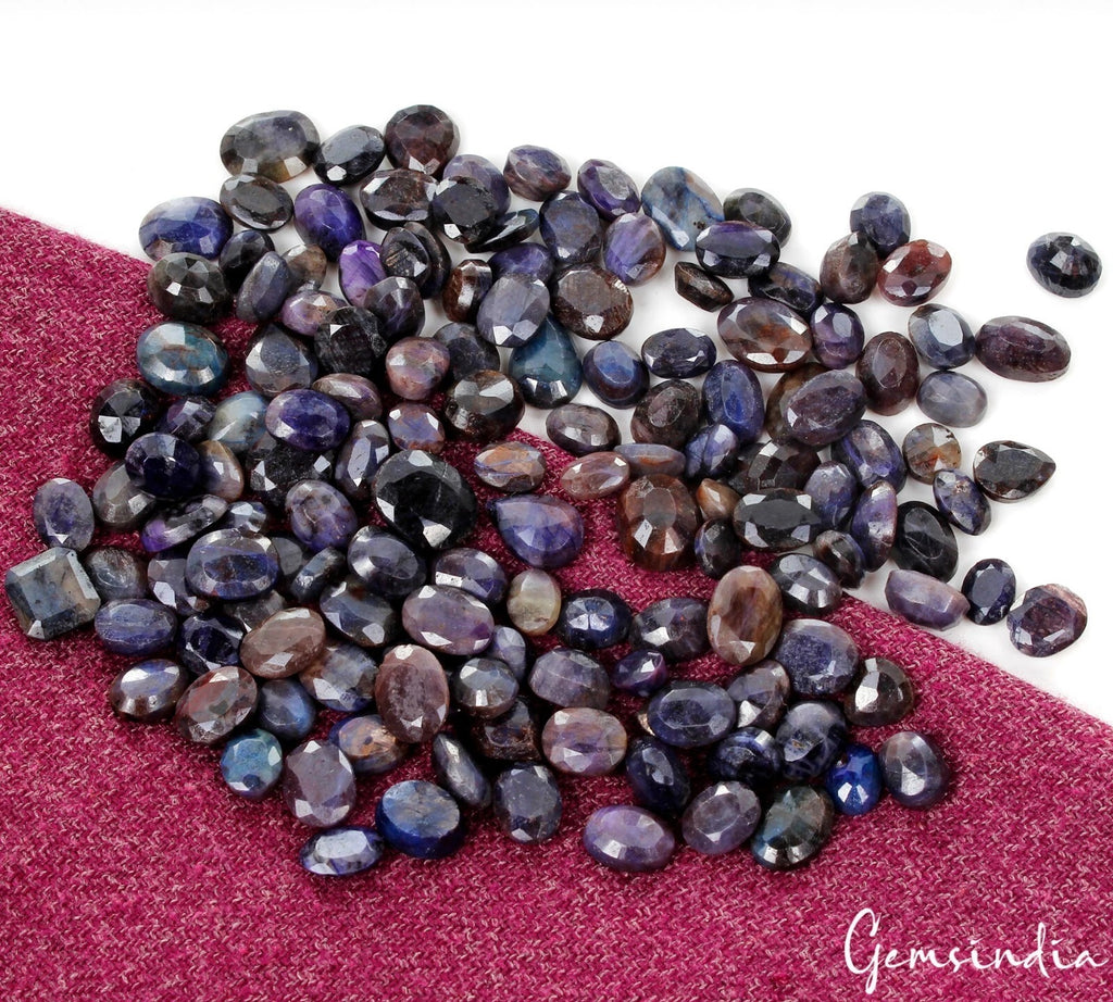 Blue Sapphire Lot, Loose Gemstone, Oval, Pear & Octagon Cut, Color Enhanced — 147 Pieces, 6mm to 13mm, 500 Ct
